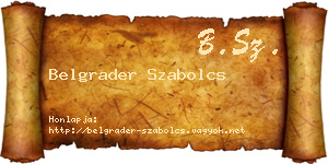 Belgrader Szabolcs névjegykártya